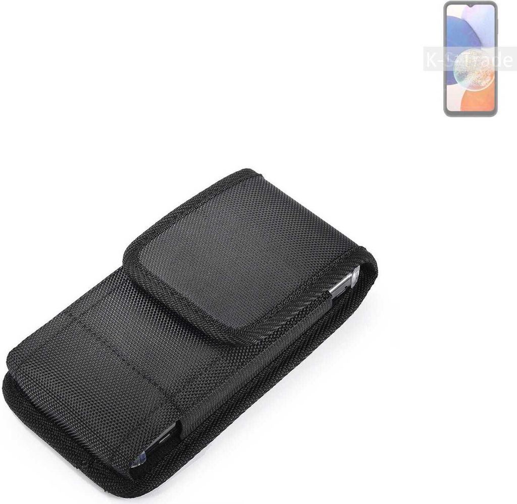 Holster Gürteltasche kompatibel mit Samsung Galaxy A14 5G Holster Gürtel Tasche wasserabweisend Handy Hülle Schutz Hülle Outdoor schwarz K-S-Trade