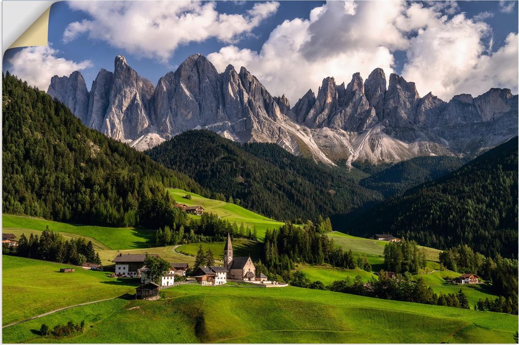 ARTland Wandbild, selbstklebend Südtirol - Blick auf Dolomiten Größe: 60x40 cm