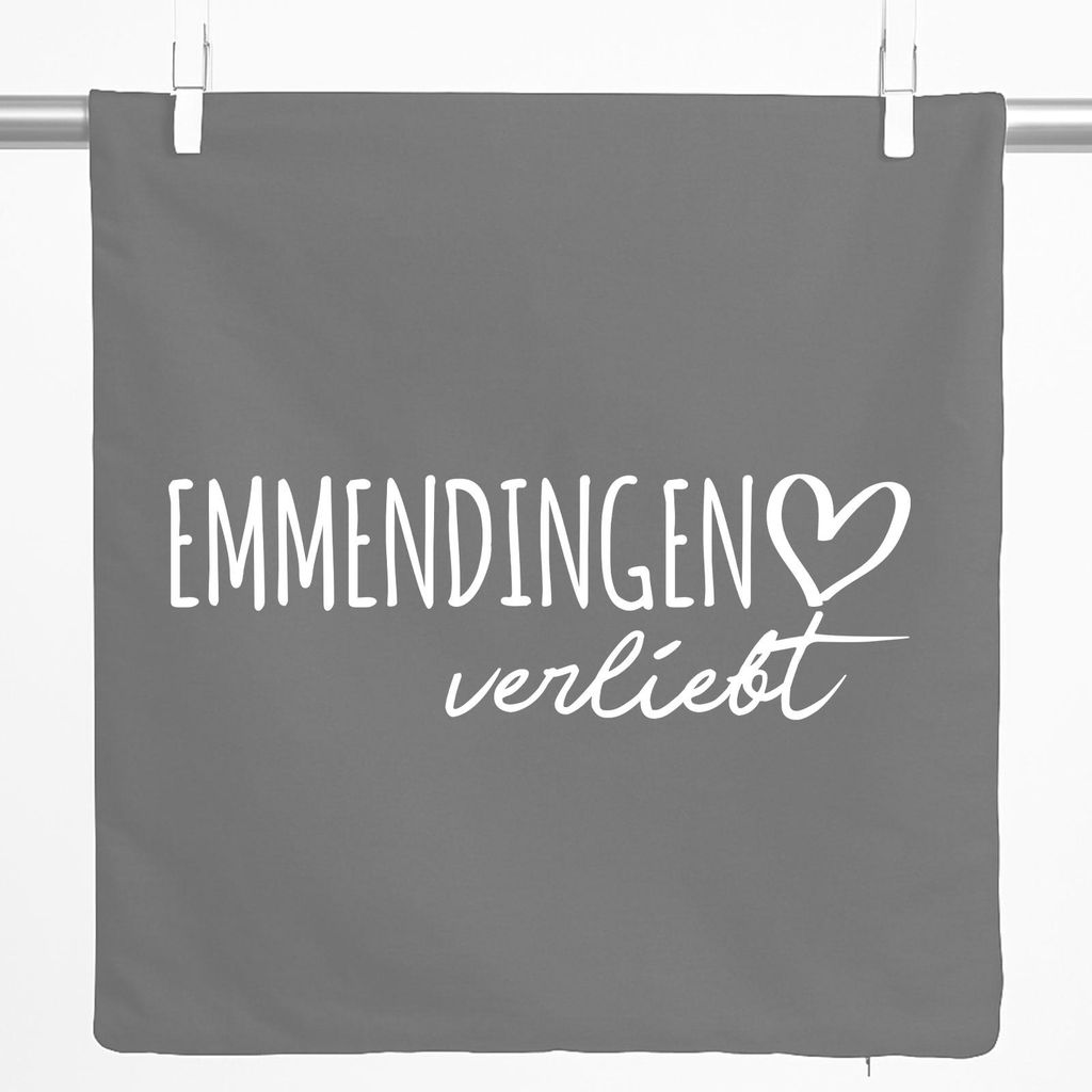 Huuraa Kissenbezug Emmendingen verliebt 40x40cm Steel Grey Baumwolle Dekokissenbezug Geschenkidee