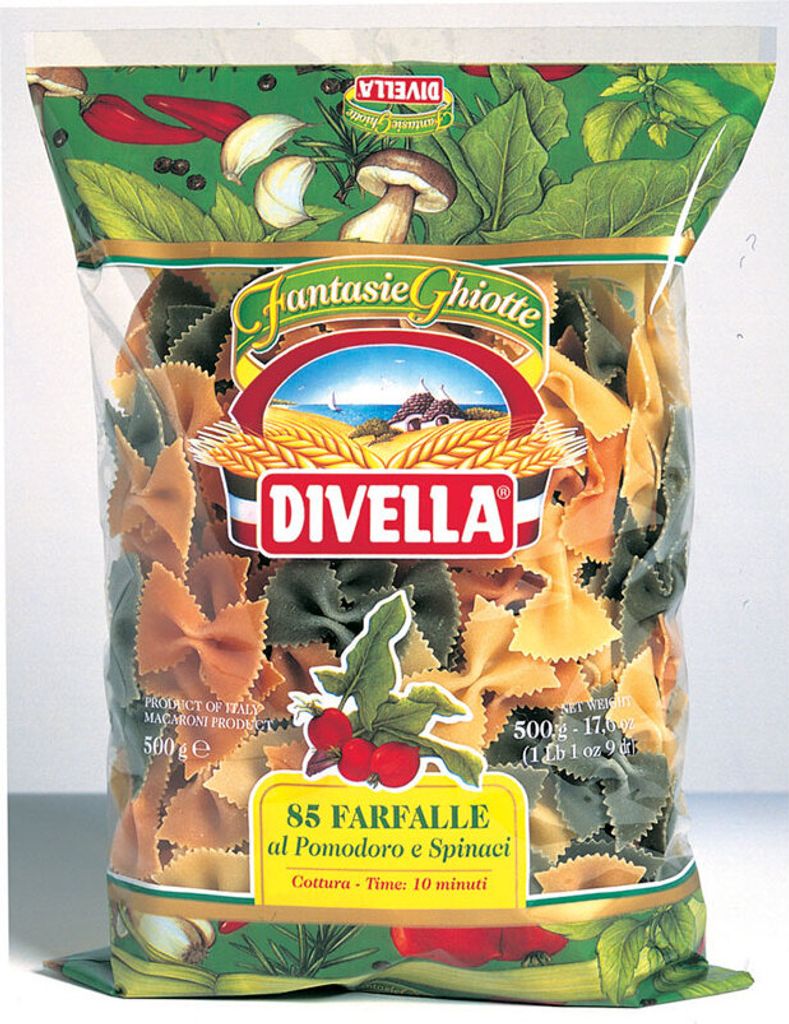 Divella Farfalle al Pomodoro e Spinaci Nr 85 Tomate und Spinat 500g