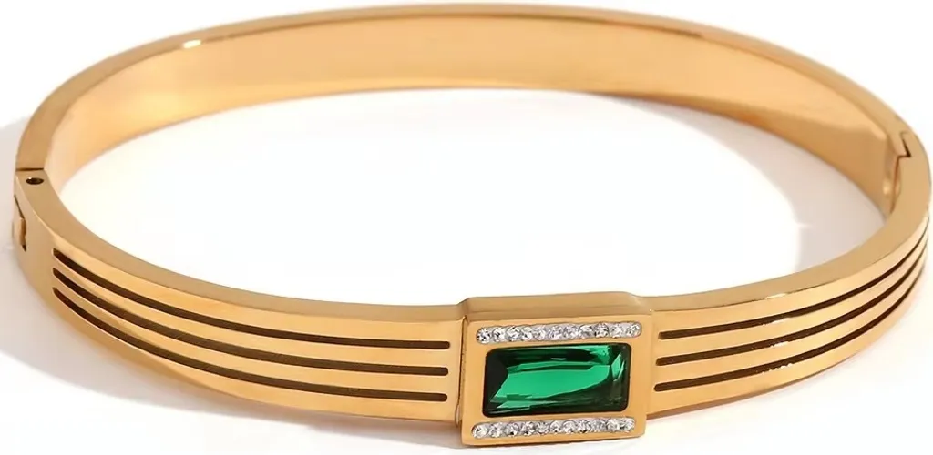 Bracciale Zola Oro con Pietra Verde Smeraldo - Regalo d'Amore KP32596