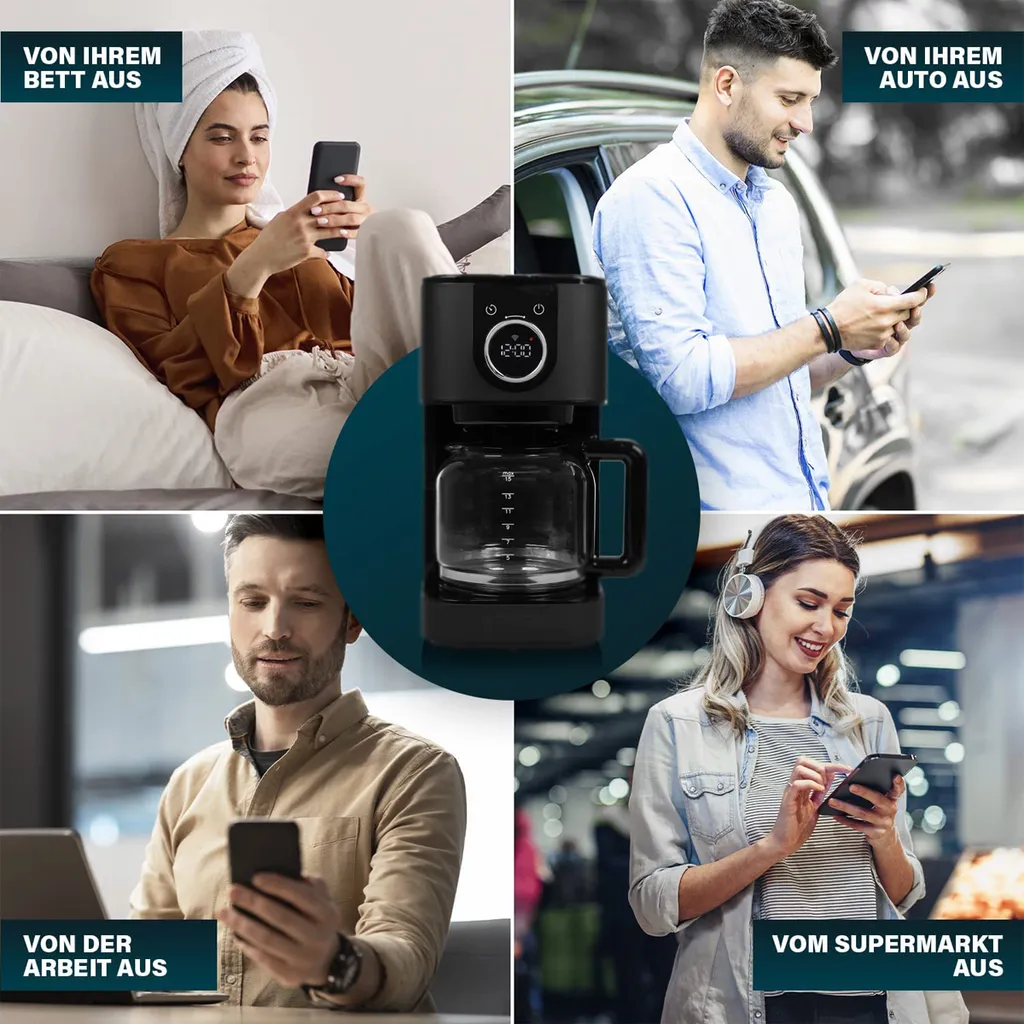 Cafetière Moments Wi-Fi - Machine à café connectée programmable 1.25L - 5