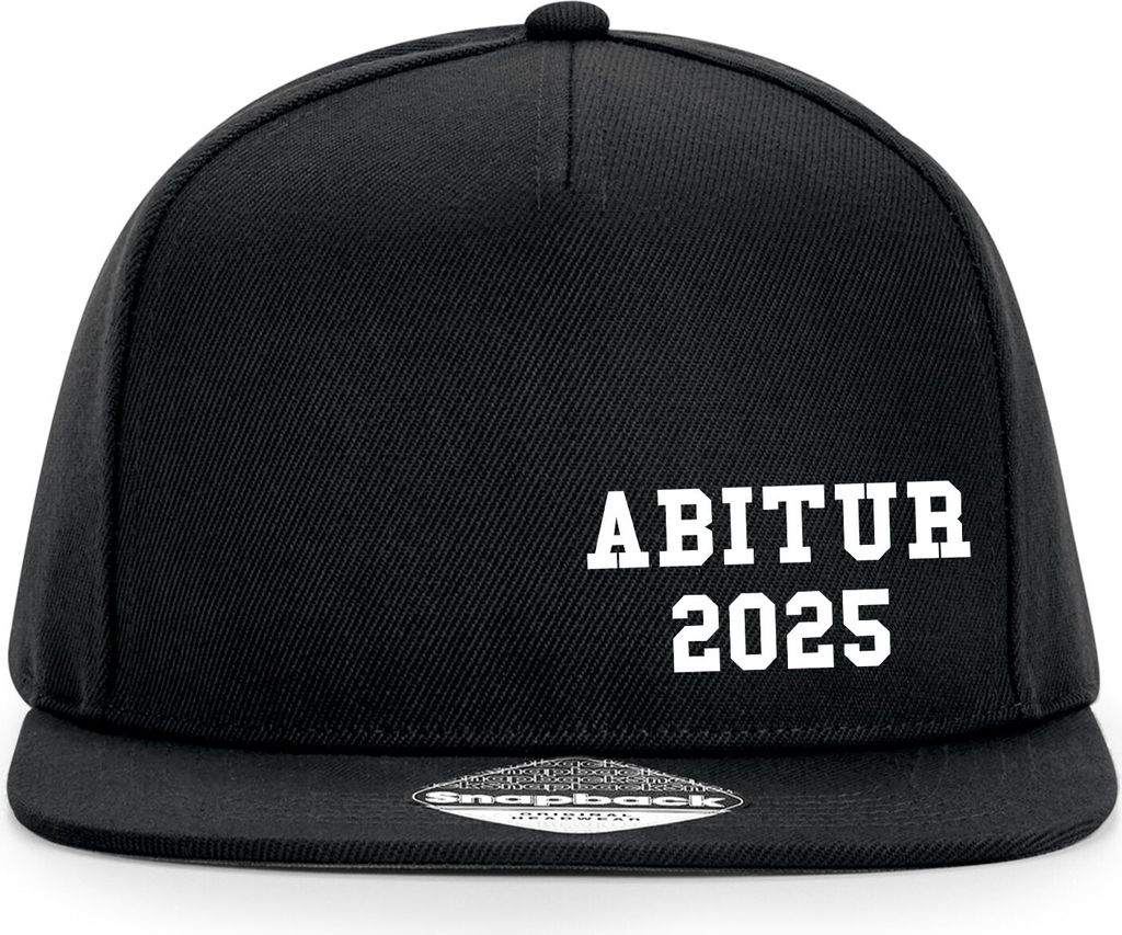 Huuraa Cappy Mütze Abitur 2025 ABI Black Polyester Snapback Kappe Geschenkidee