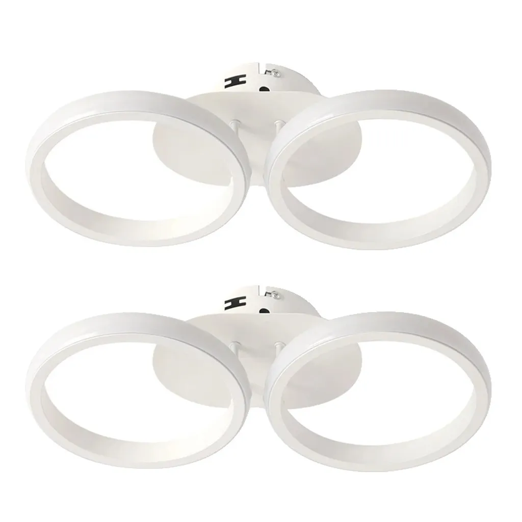 Luminaire de plafond LED design cercle 2 pcs 22W éclairage blanc froid