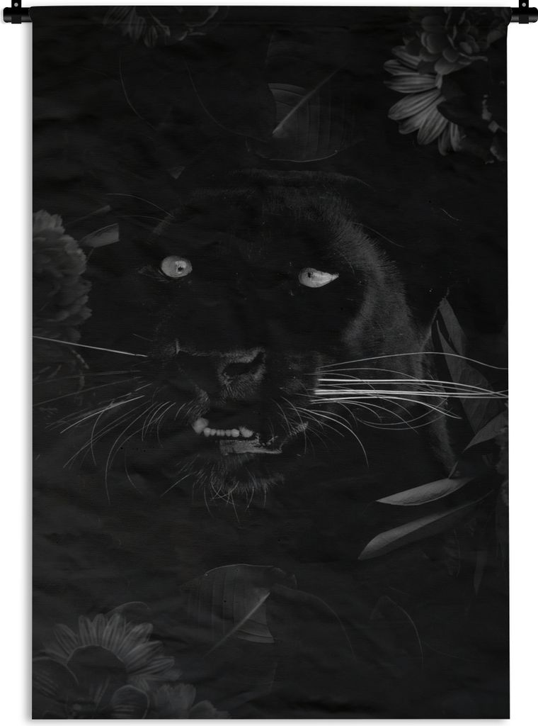 MuchoWow® Wandteppich Wandbehang Botanischer Panther vor Produktbild 