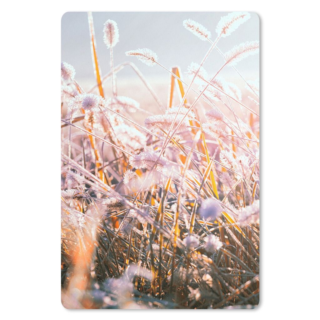 MuchoWow® Mauspad Mousepad Gras - Sonne - Winter - Schnee Produktbild 