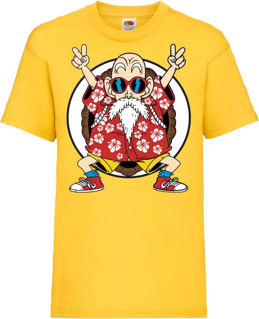 Kinder T-Shirt Dragon Anime Manga Ball Z Master Roshi 02 Dbz Sensei, 12-13 Jahr - 152 / Gelb