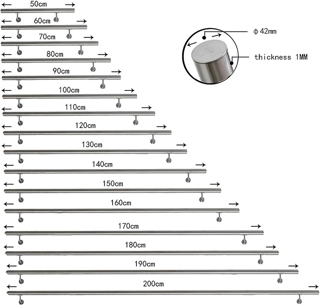 Rampe de sécurité pour escalier 60cm - Main courante aide à la montée - 4