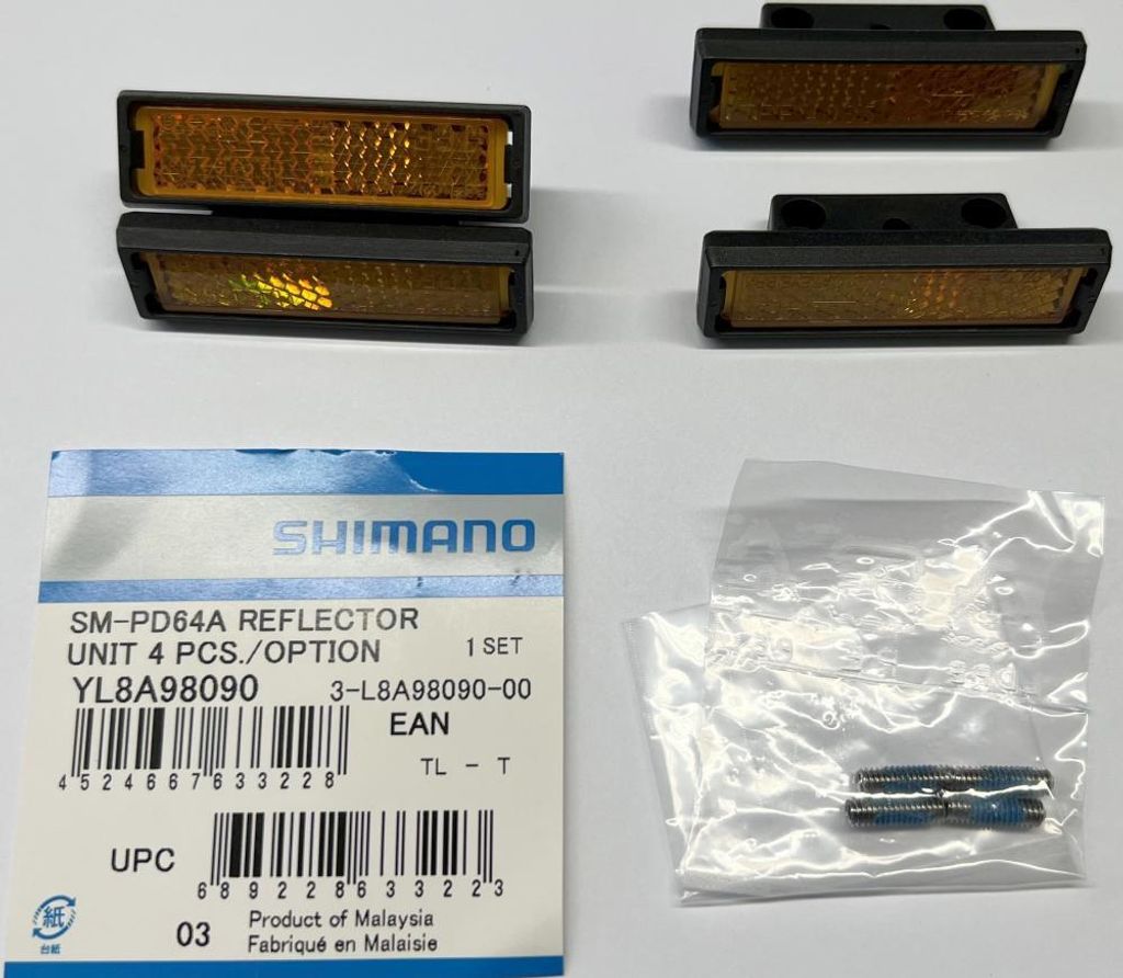 SHIMANO Reflektorsatz SM-PD64A - Ersatz-Reflektoren für Pedale, ca. 36 g