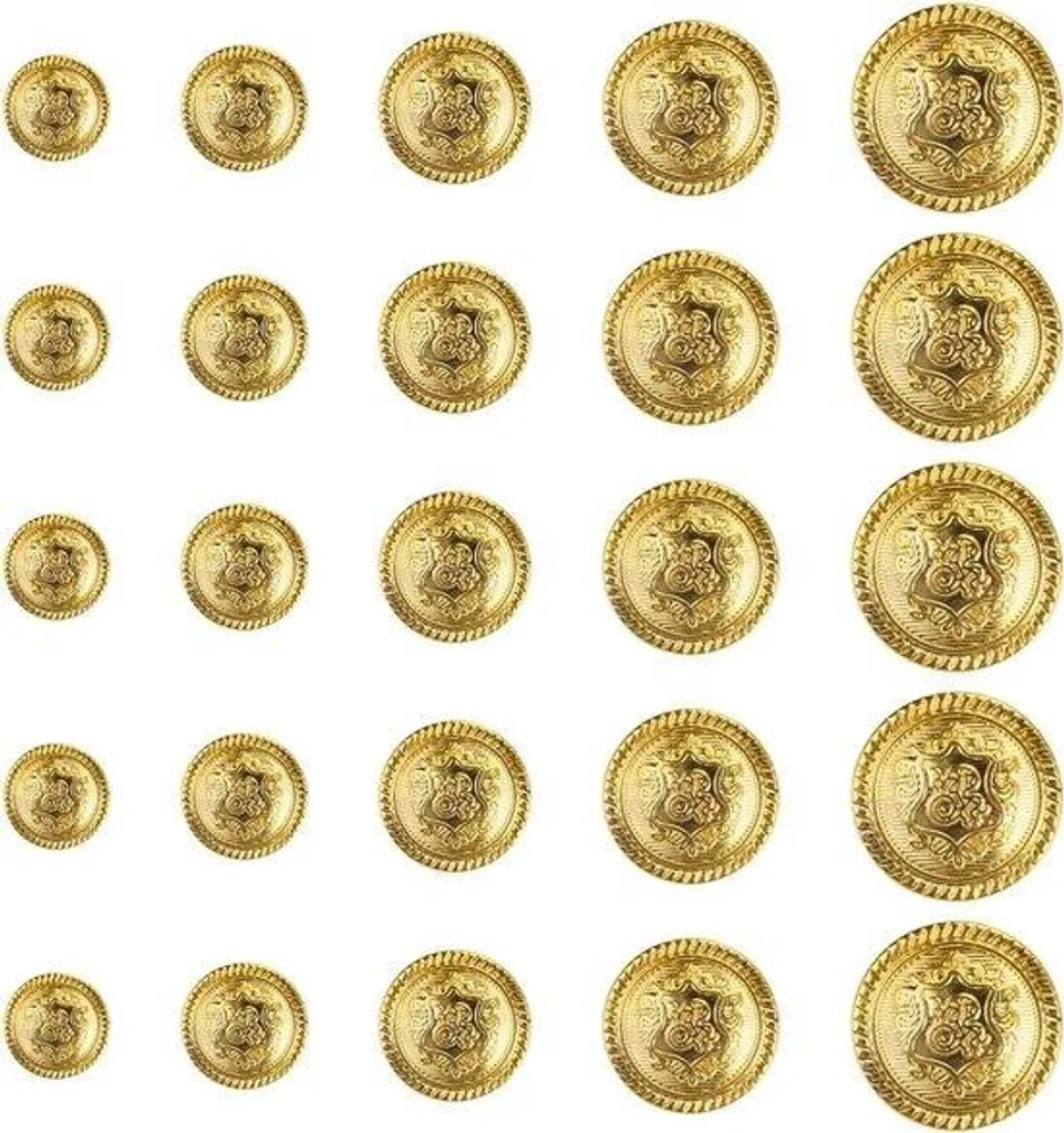 Boutons dorés pour blazer 12-21 mm décoratifs aspect vieilli vintage