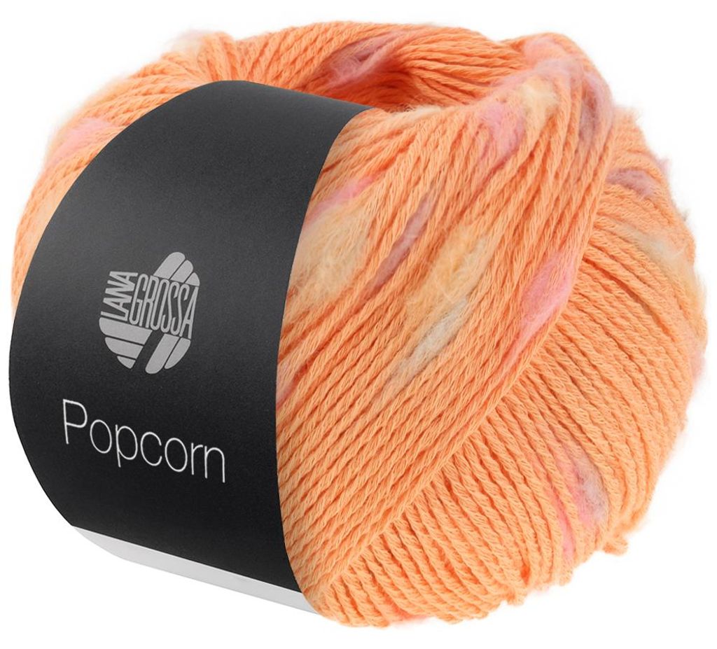Lana Grossa - Popcorn 0002 mandarin rosa vanille flieder Produktbild 