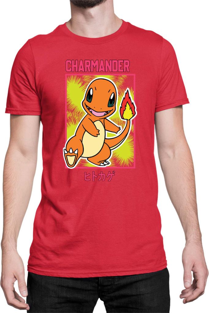 Herren T-Shirt Japan Manga Anime Comics Pokemon 022, Man S / Rot