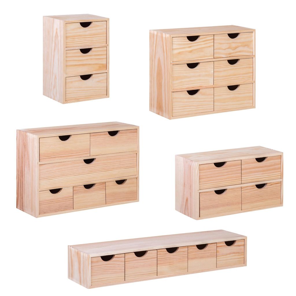 Schubladenbox "Mini Bloc" | Kiefer Massiv | Schubladenwürfel | Organizer aus Vollholz | Korpus Kiefernholz | Schubladenelement | Schmuck | DIY