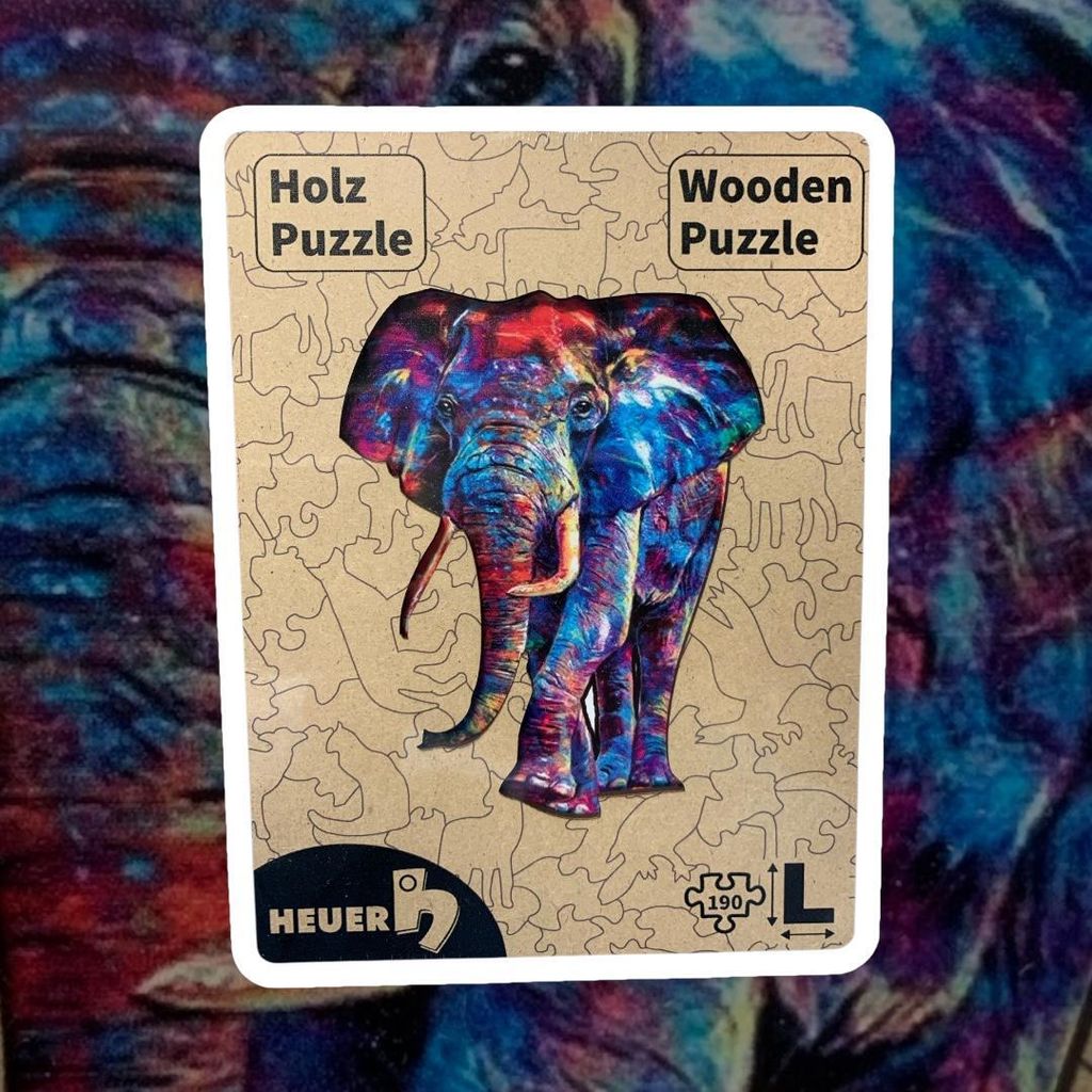 Creative-Art Wooden-Puzzle Holzpuzzle HEUER Motiv: Elefant , 190 Teile L