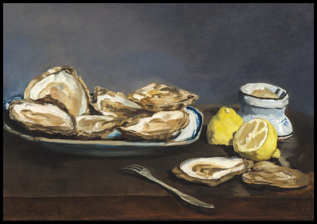 Plakat 100x70cm Austern, Edouard Manet Vintage für das Wohnzimmer