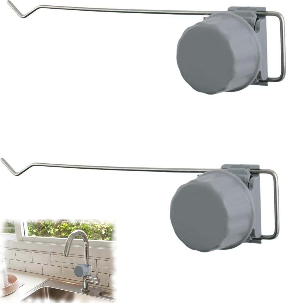 Set von 2 verstellbaren Küchenhandtuchhaltern aus Edelstahl - Praktischer Lappenhalter für die Spüle - Geschirrhandtuchregal - Geeignet für ver...