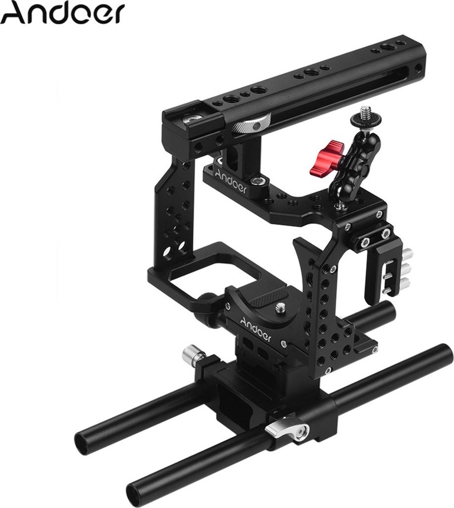 Andoer C-555 155 cm Kohlefaser Kamera Einbeinstativ Unipod Stick 6-teilig mit Tragetasche max. Laden Sie 10 kg fuer Camcorder Video Stuido Photography