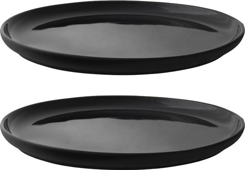 Stelton Theo Teller 2er-Set, Speiseteller, Geschirr, Steingut, Schwarz, 22 cm, x-640
