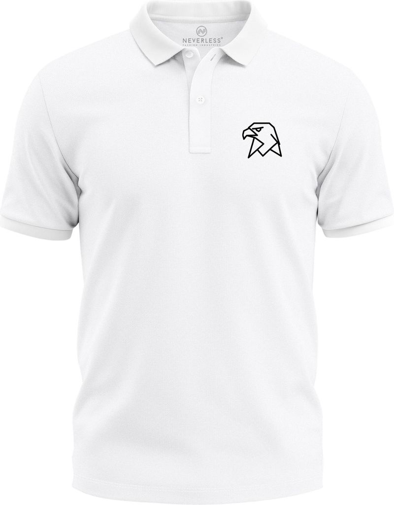 Poloshirt Herren Adler Tierlogo im Polygon-Stil – Kurzarm Polo Sommer Outdoor Fashion Modern Fit Neverless