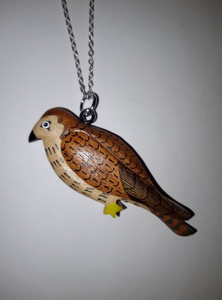 Kette mit Holzanhänger Falke, Ketten Modeschmuck Tiere Tier Produktbild 