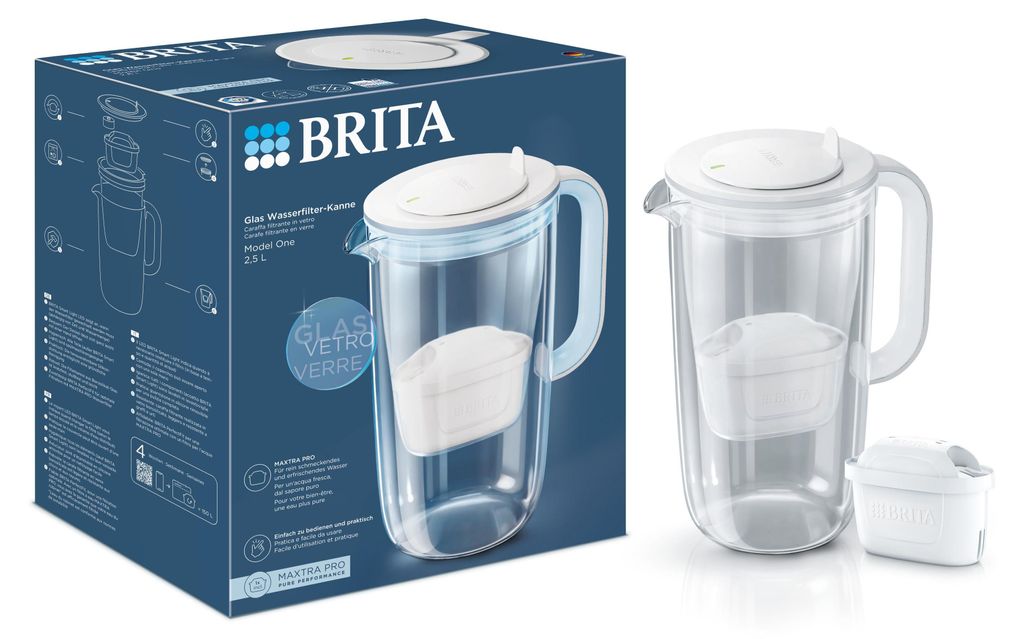 BRITA Wasserfilter-Kanne „Glas“ (2,5l) inkl. 1 MAXTRA PRO Immagine del prodotto 