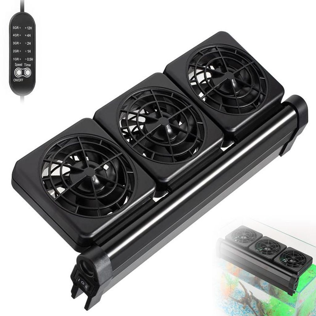Aquarium Kühler Ventilator 3 Köpfe leise 12V, Aquarien Produktbild 