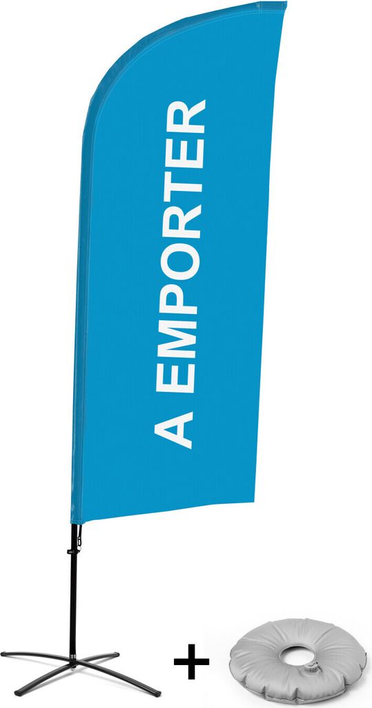 Showdown Displays Beachflag Alu Wind Komplett-Set Take Away Blau Französisch Kreuzständer