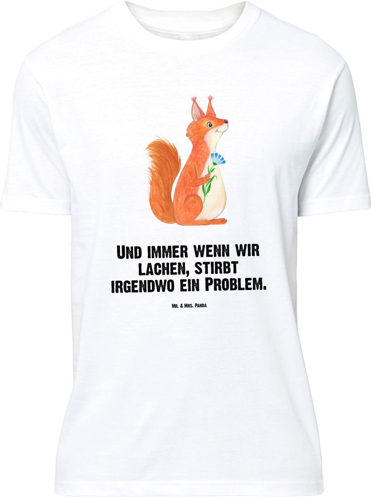 Mr. & Mrs. Panda Größe M T-Shirt Eichhörnchen Blume - Weiß - Geschenk, Motivation Bilder, Spaß, Herren, mit Spruch, Sprüche, Positiv, Shirt, ...