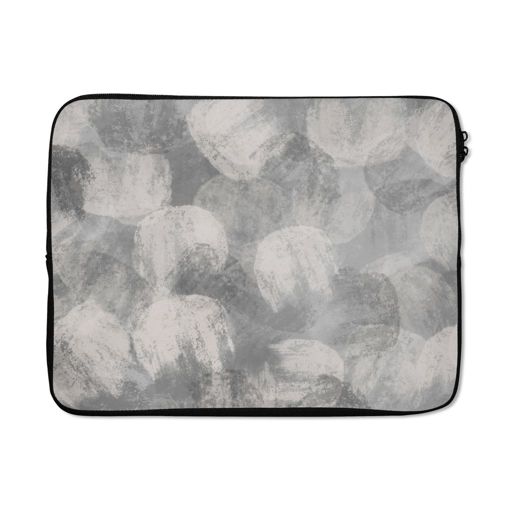 MuchoWow Laptop Hülle 17 Zoll Laptoptasche Abstrakt - Farbe - Grau - Malerei - Zipper - Schutzabdeckung