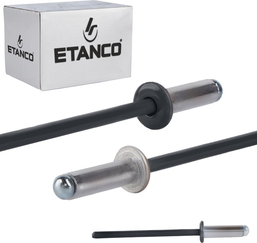 Aluminium offene Nieten 4x12mm RAL 7016 Produktbild 