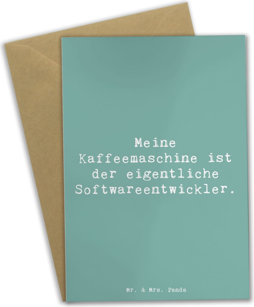 Mr. & Mrs. Panda Grußkarte Spruch Softwareentwickler Held - Meeresbrise - Geschenk, hochzeitskarten, jubiläumskarte, weihnachtskarten, Programmie...