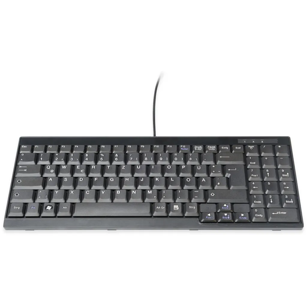 Clavier de Remplacement pour Console TFT DIGITUS Layout Allemand Noir Pro