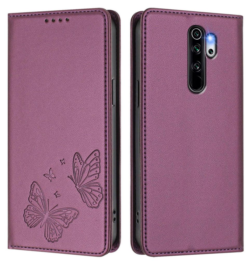Lederhülle für Xiaomi Redmi Note 8 Pro, Schmetterling Produktbild 