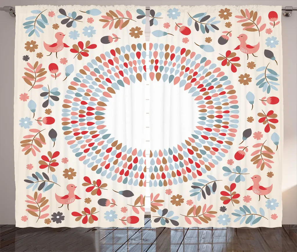 Rideau Décoratif Printemps pour Grand Salon et Chambre 280x225 cm