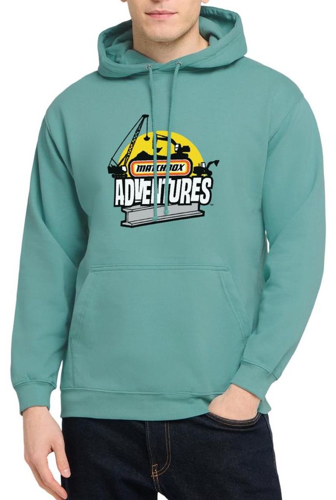 Spreadshirt Matchbox Adventures Design Mit Kran Und Bagger Uni Hoodie, XXL, Pastelltürkis