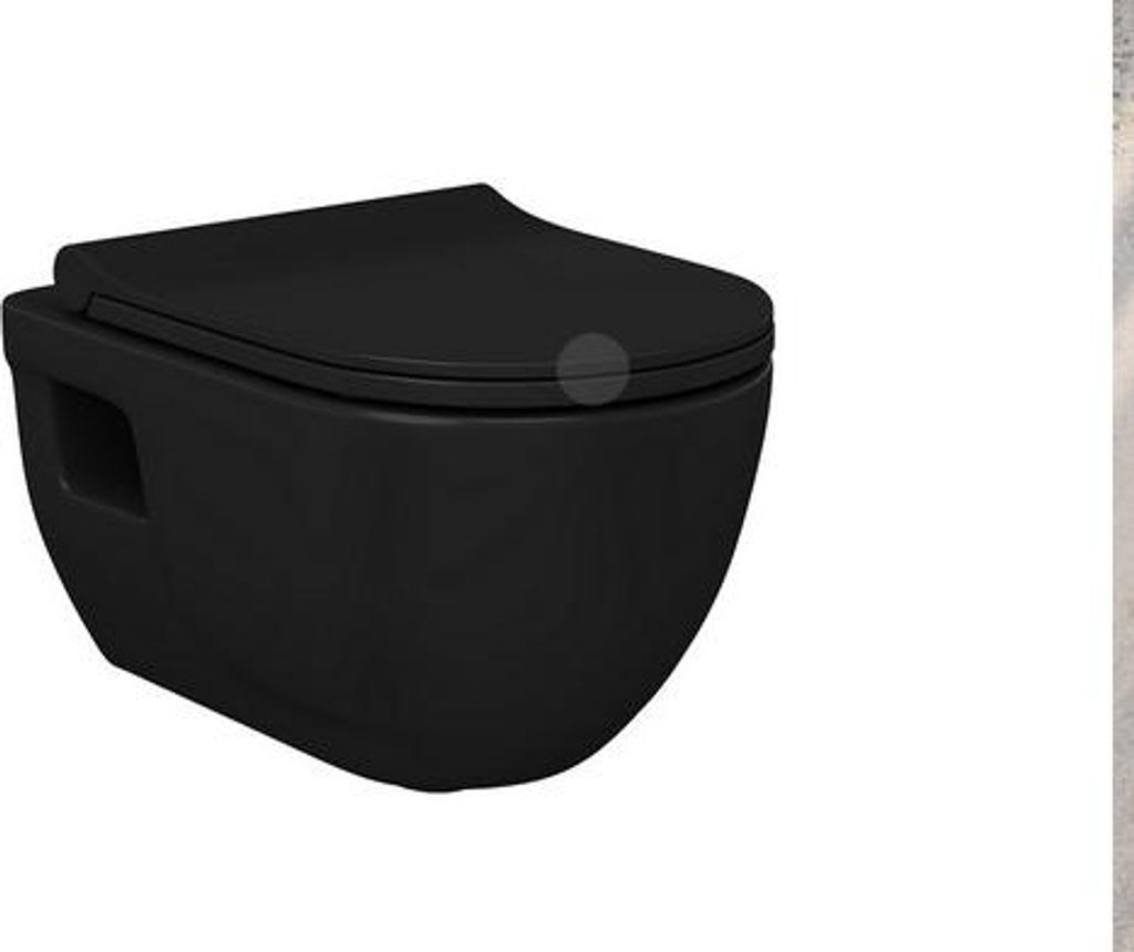 Taharet Duschwc Spülrandloses Hänge WC Matt Schwarz Black WC Toilette , Softclose Deckel