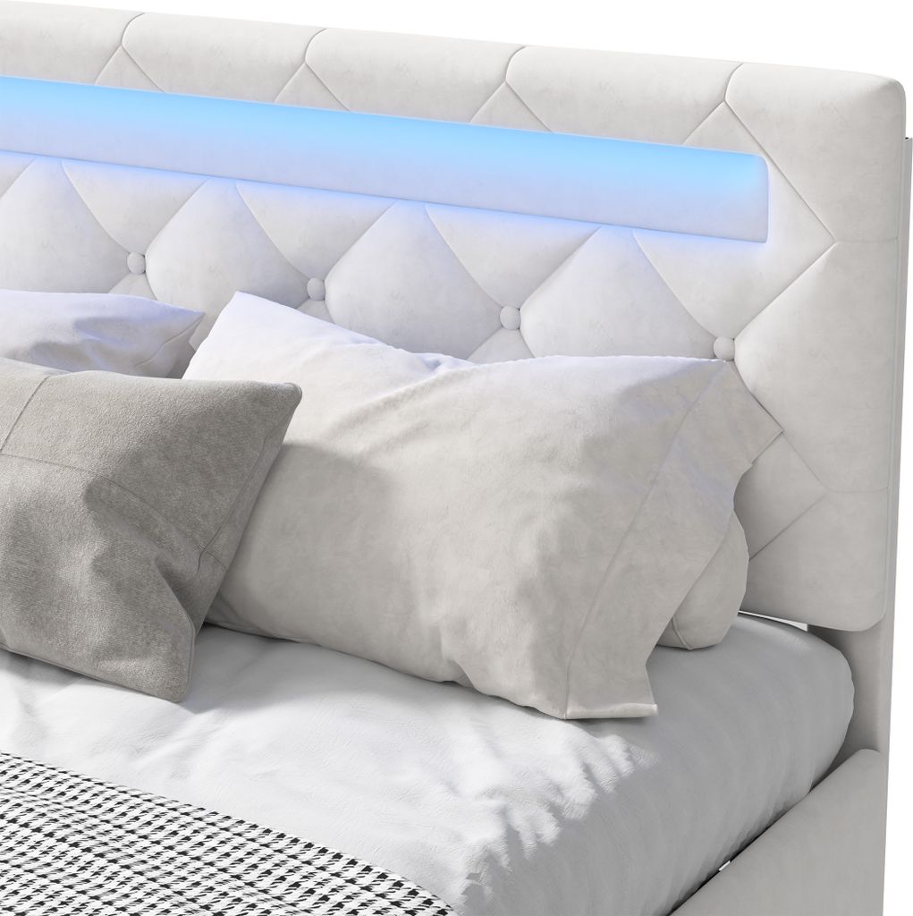 Fortuna Lai Hydraulisches Polsterbett 140x200cm mit LED, Produktbild 8