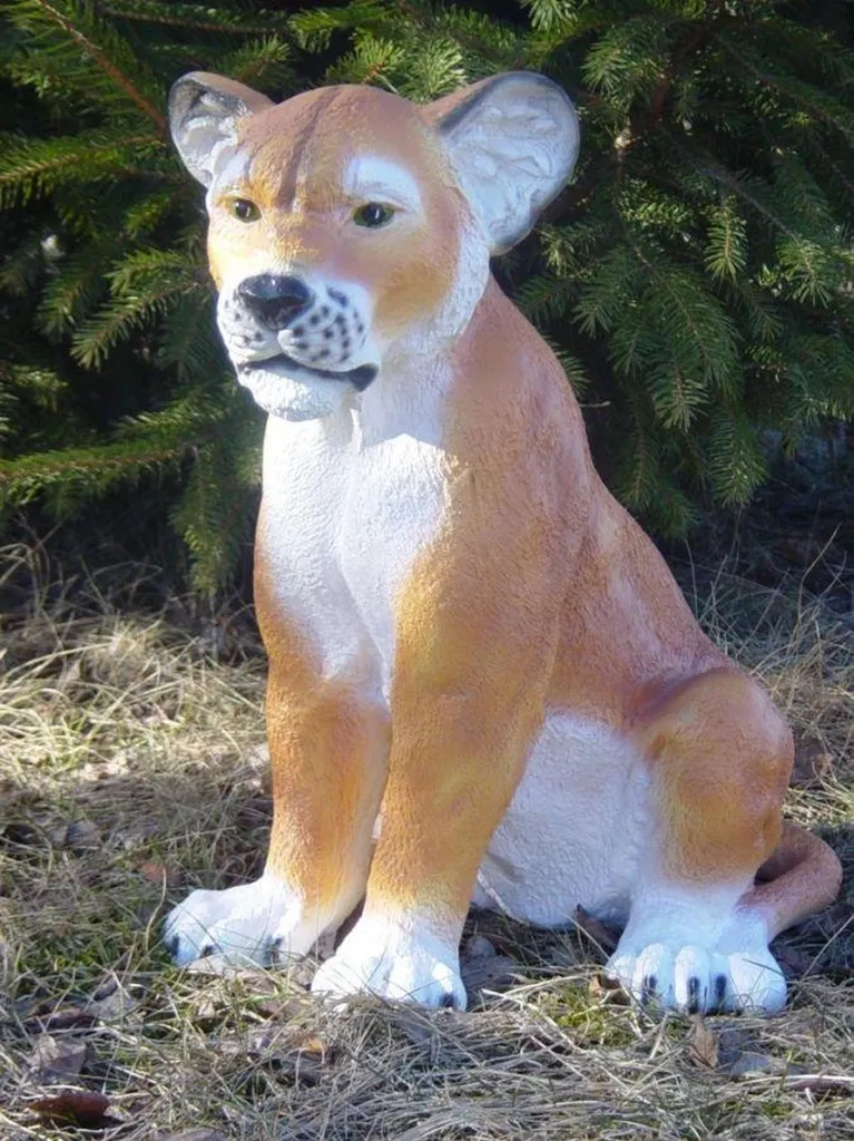Statue Lion XXL Design Jardin Durable Résistante UV Décoration Lion