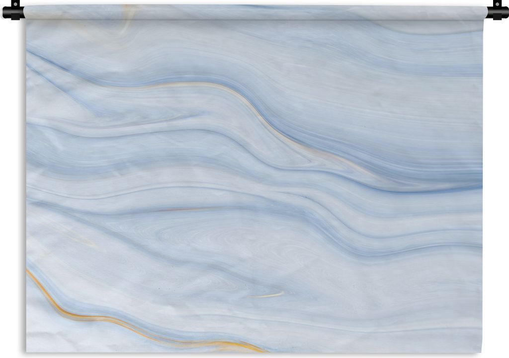 MuchoWow Wandteppich Wandbehang Marmor - Welle - Blau - Muster - Marmoroptik - Pastell 150x112.50 cm Tapisserie Dekoration Wandtuch - Wanddecke -...