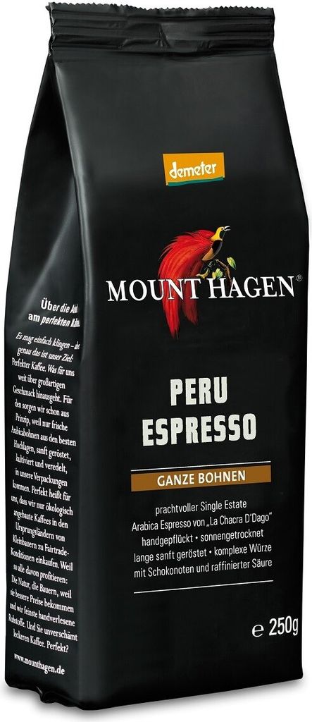 100 % ARABICA-KAFFEEBOHNEN AUS PERU, ESPRESSO, DEMETER-BIO, Produktbild 