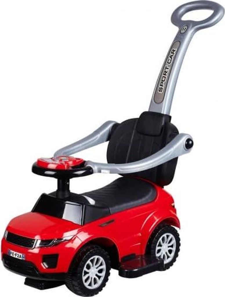 Rutschauto rot mit Schiebestange und Produktbild 