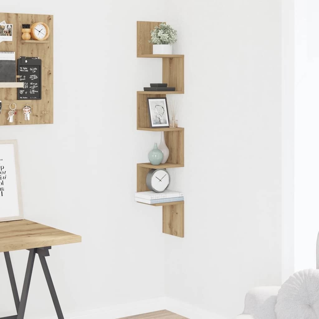 Maison Exclusive - Wand-Eckregal Artisan-Eiche 20x20x127,5 cm Holzwerkstoff