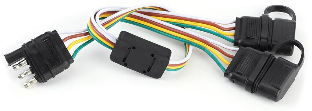 4-poliger Anhängerstecker, zwei geteilte Adapterbuchsen, US-Typ-Kabelstecker, Zubehör für Wohnmobil-Anhänger