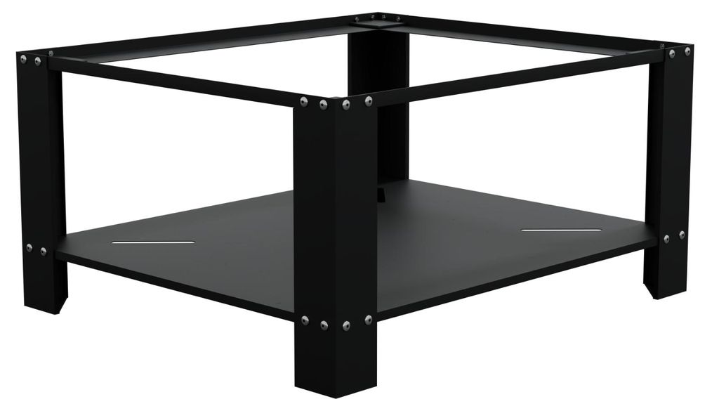 HAGO24 Waschmaschinen-Untergestell Schwarz 63x54x32cm Sockel Erhöhung Gummifüße Stauraum Ablage Pulverbeschichtet Rückenschonend Vibrationsschutz