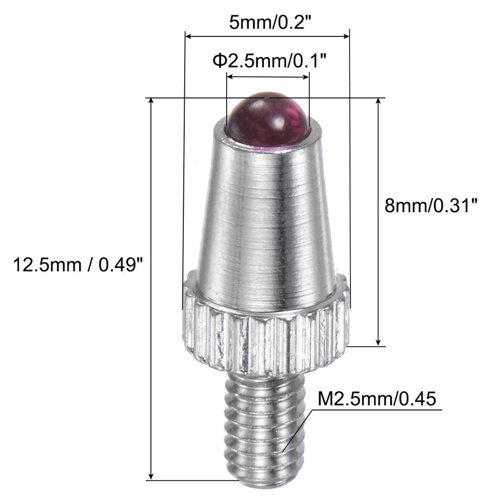 Kontaktstelle fš¹r Messuhr Lineare 2.5mm Kugel Spitze M2.5 Gewinde 8mm