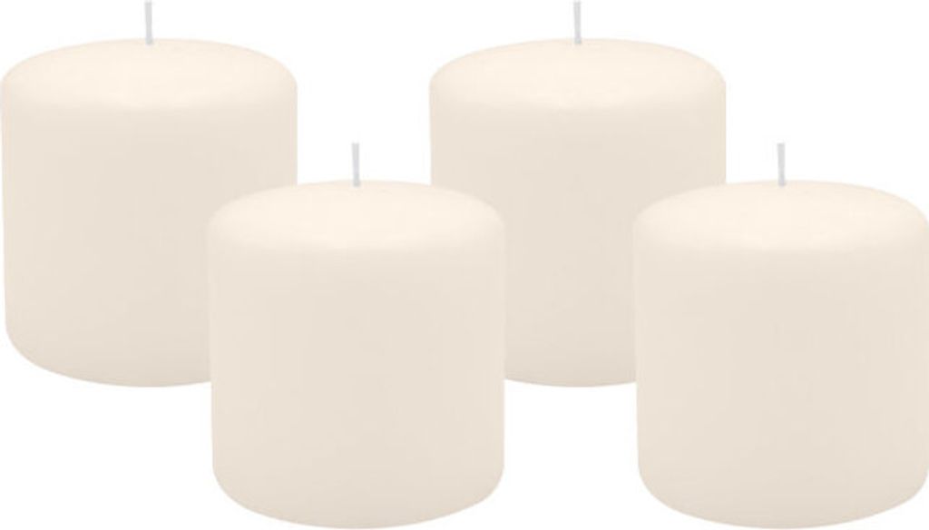 4er Set Adventskranzkerzen Elfenbein Ø 100 x 100 mm