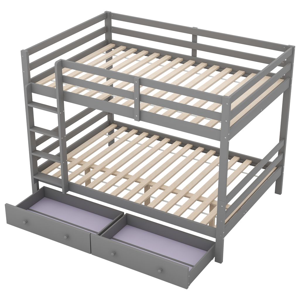 okwish Etagenbett Holzbett 140*200cm mit Stauraum- 2 Produktbild 