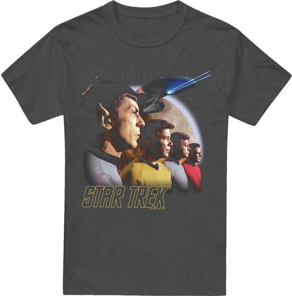 Star Trek - "Forward to Adventure" T-Shirt für Herren/Damen Uni TV17481 (S) (Holzkohle)