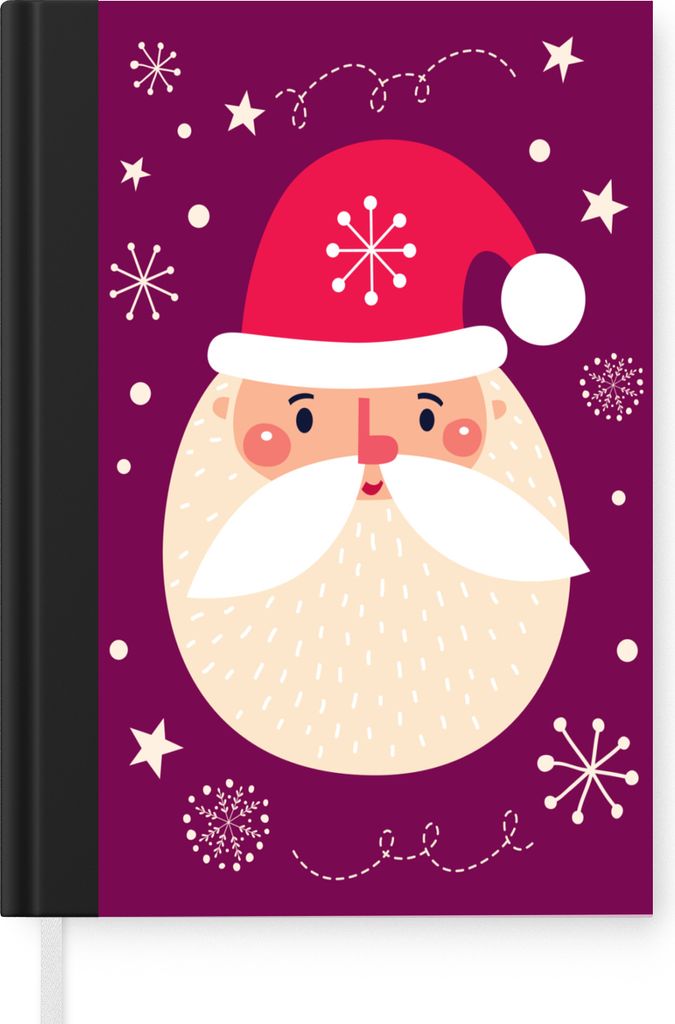 MuchoWow Notizbuch Tagebuch Haushaltsbuch Notebook A5 Weihnachten - Weihnachtsmann - Schnee - Notizblock - Notizheft - Notebook - Schreibblock - ...