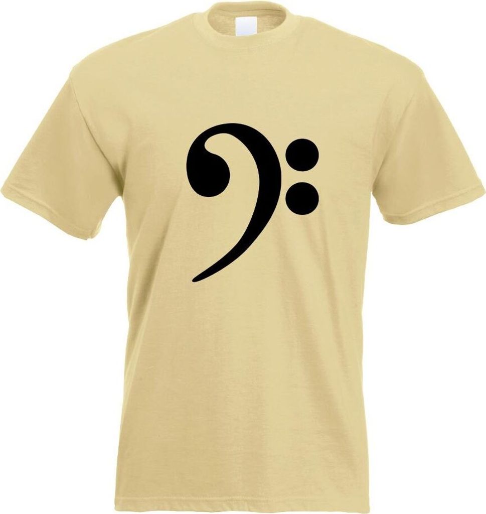 Kiwistar - T-Shirt - Khaki - Bass Schlüssel Motiv Bedruckt Funshirt Design Print - mit Motiv Bedruckt - Funshirt Design - Sport - Freizeit - Herre...